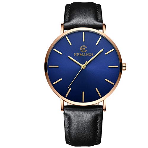 JER Ultra Delgado de Piel Reloj de los Hombres Minimalistas Relojes de Cuarzo analógicos Negocio Ultra Fino de Cuarzo Relojes de Pulsera (batería incorporada)