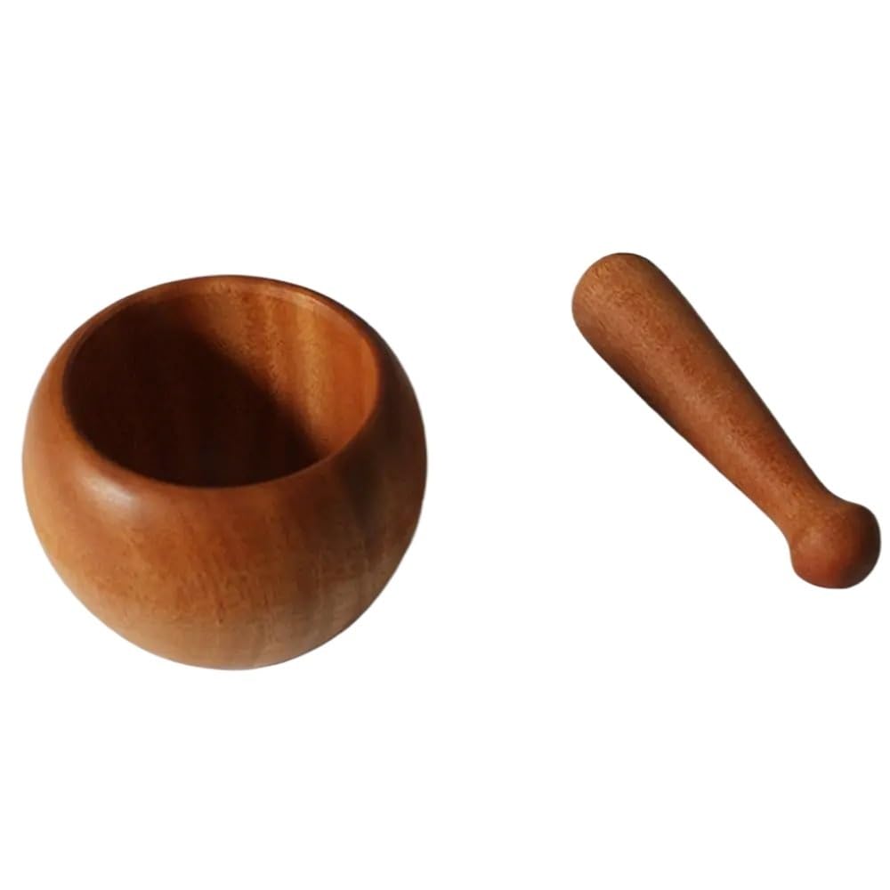 Pestle and Mortar Durable Wooden for Grinding Herbal Crusher