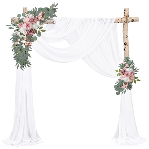 Tulle Bianco 3m x 1.65m per Decorazioni Matrimonio, Tessuto Elegante per Arco Nuziale, Sedie e Tavoli, Velo Decorativo per Cerimonie, Feste, Eventi e Addobbi Casa