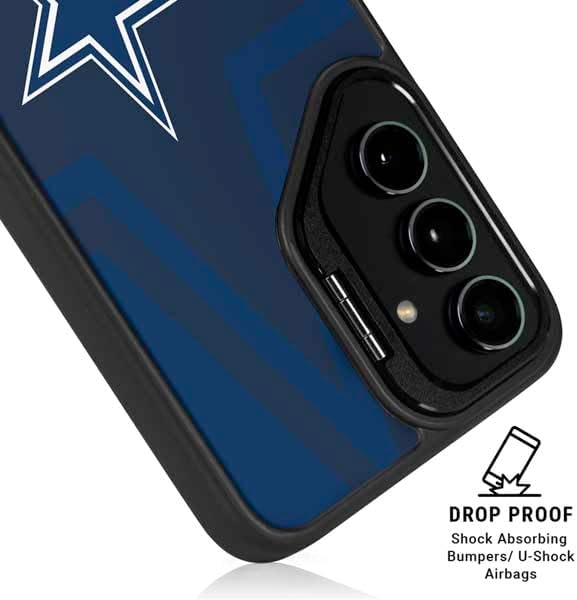 Skinit Kickstand Phone Case Compatible with Galaxy S25 - Officially Licensed NFL Dallas Cowboys Double Vision Design