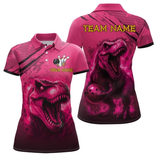 Personalized Dinosaur Bowling Jerseys Bowling Shirts for Men Women Bowling Outfit Bowling Team Jersey Polo & Quarter-Zip2