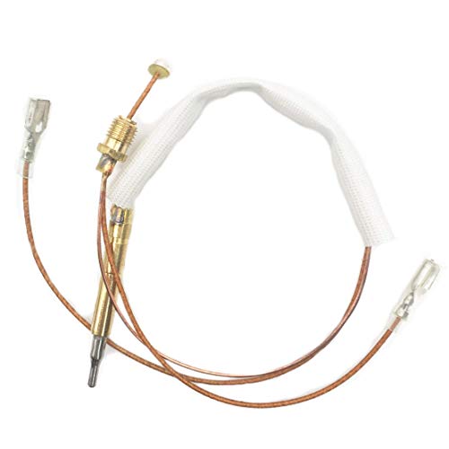 METER STAR Gas-Thermoelement für Außenheizung, 350 mm, Muttern für 8 mm Gasventil, zwei 4,8 mm breite flache quadratische Klemmen für Kippschalter