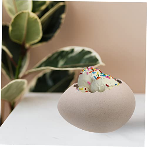 Tazón de postre antideslizante GALPADA con diseño creativo de huevo de cerámica artística 5