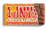 TONY'S CHOCOLONELY - Vollmilchschokolade mit Karamell & Meersalz 90 g. Fairtrade Schokolade. Ohne Palmöl, hergestellt in Belgien