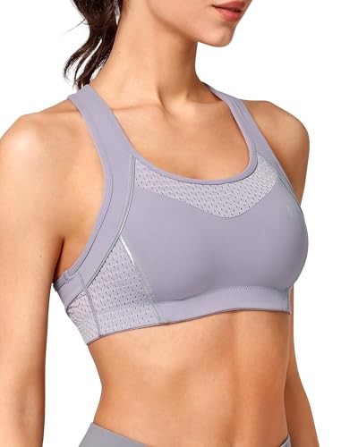 Image of Yvette Sports Bras for Women High Impact Support Racerback Sports Bra Plus Size No Underwire for Running Workout