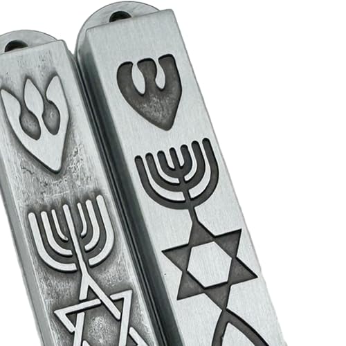 Qianly 4X Elegant Stainless Steel Door Mezuzah Set for Home Decor