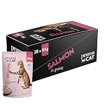 PrimaCat - Classic Complete Wet Cat Food, Salmon in Gravy Flavoured Cat Food, Sterilized, 28 pack of 85g- Amazon Exclusive