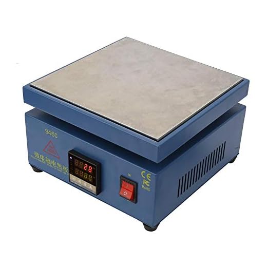 Electronic Hot Plate, Digital LCD Preheating Station Preheating Station Lab Plate Welder Hot Plate Rework Heater for PCB,Cell Phone Screen, LED Display,etc (US Plug)