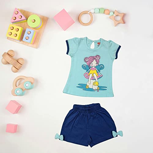 Image of LuvLap Baby Girls Regular Fit 100% Cotton Half Sleeves Girls Top CoSet Pack of 3
