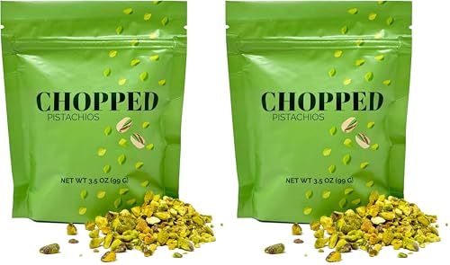Raw Chopped Pistachios, Chopped Raw Pistachios for Baking Unroasted, Unsalted Made in the USA Resealable Bag 3.5 Ounces (Pack of 2)