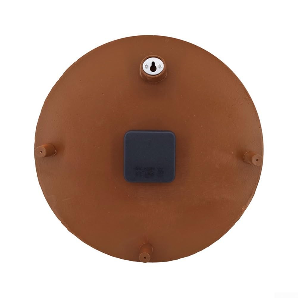 Orologio da parete in resina da 30,5 cm, per 12 fiori, effetto 3D, impermeabile, IP44, anti-appannamento, design naturale, facile da installare, per giardino, piscina, hotel, patio