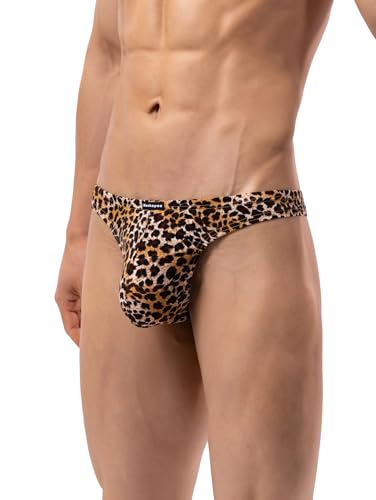 Men's leopard print thong Sexy men's Underwear Cotton Panties G String T-Back Thongs2