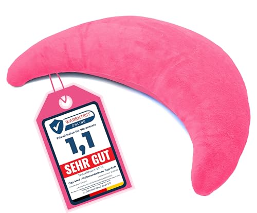 Tiga-Med Almohada de media luna TIGA-Soft | Almohada ergonómica para el cuello, cojín de lactancia/almohada con microperlas | para relajarse, dormir, leer y amamantar | funda lavable por separado a 40