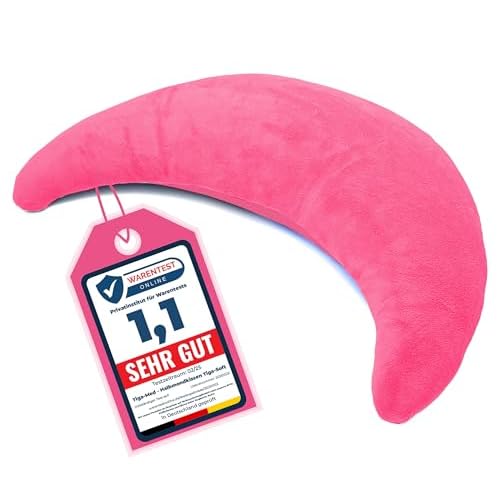 Tiga-Med Halbmondkissen TIGA-Soft | Ergonomisches Nackenkissen/Stillkissen/Kopfkissen mit Mikroperlen | zum Entspannen, Schlafen, Lesen und Stillen | Bezug separat waschbar bei 40°C (Rosa)