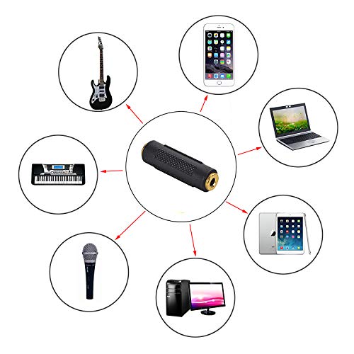 Saisn 3.5Mm Stereo Jack To 3.5Mm Stereo Jack Adapter Connectors Stereo Coupler Female To Female Gold Plated (Pack Of 3) #TOP4