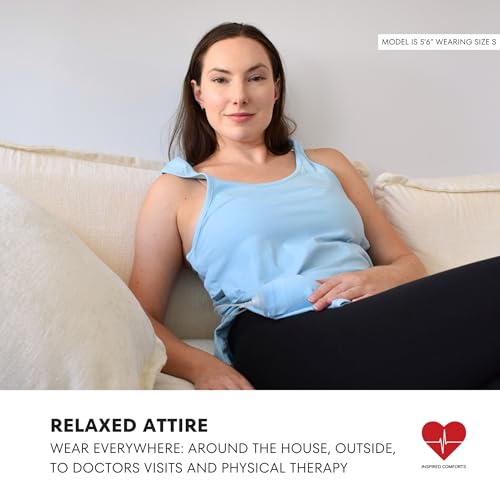 Image of Inspired Comforts Post Surgery Mastectomy Recovery Tank Top with Drain Pocket & Snap-Access