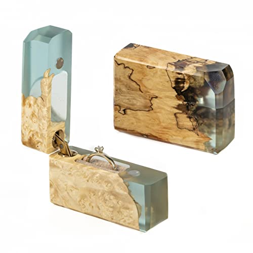 RWA resinwood.art Resin & Wood Slim Engagement Ring Box