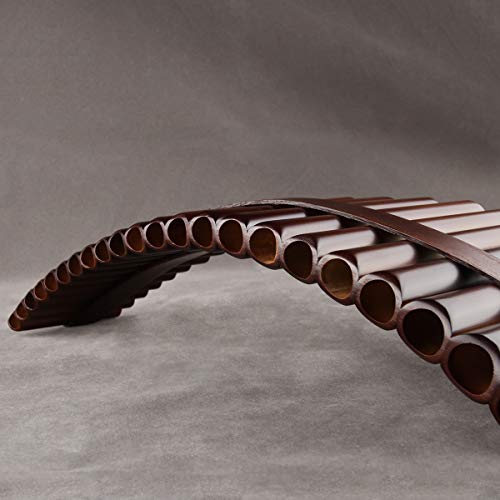22/25 Pipes G Key Professional Pan Flute Chinese Traditional Musical Instrument Pan Pipes Easy To Learn With Exquisite Brown Pan Pipes Flute And Black Leather Bag (22-Right Hand) #TOP7