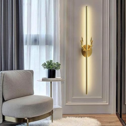 Image of Groeien Modern LED Long Wall Sconce Gold Wall Light for Bedroom Living Room Corridor Lighting Fixtures Wall Mount (DEER-23.5 INCH, 2, Count)