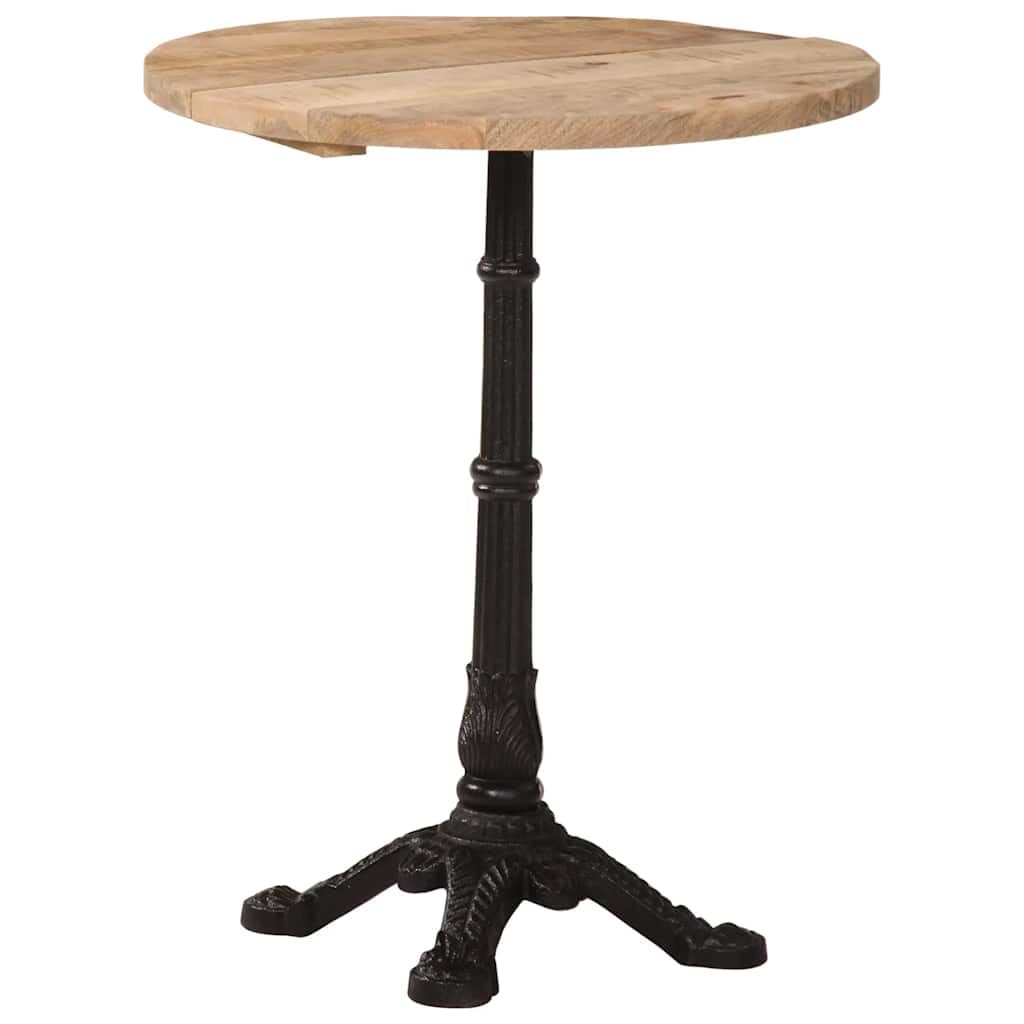 Table de Bistro Bois de Manguier Brut Ø60 Cuisine Table Haute Ronde Fonte