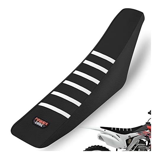 fewfuss Dirt Bike Seat Cover - White Stripe Universial Seat Cover for Dirt Bike - Motorcycle Motorcross Enduro Seat Covers (Black)