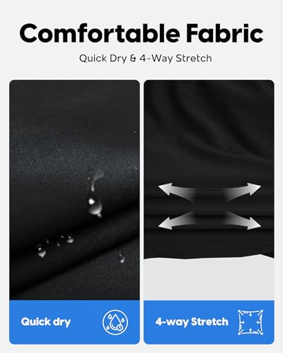 Maamgic Mens Swim Trunks 5 Inch Quick Dry Beach Shorts Stretch Swimming Trunks Shorts With Mesh Lining Zip Pockets Black Medium thumb #2