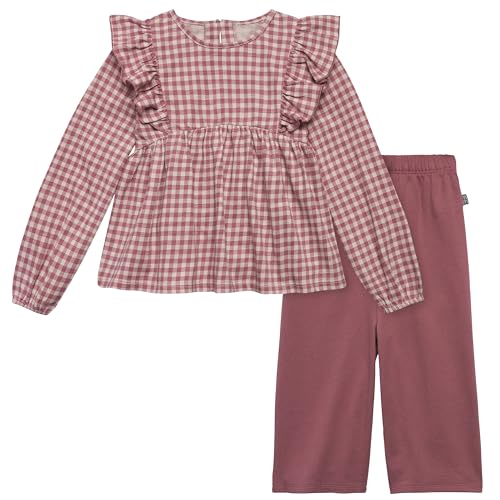 Modern Moments by Gerber Girls' Baby and Toddler Ruffles Top and Wide Leg Pant Set