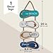 Juvale Wooden Flip Flop Beach Decor Sign - 8.7 x 20.9 in, Blue/White/Beige Coastal Wood - Nautical Decor with Seashells & Rope Hanger - Indoor/Outdoor Wall Accent for Bathroom, Bedroom & Living Room