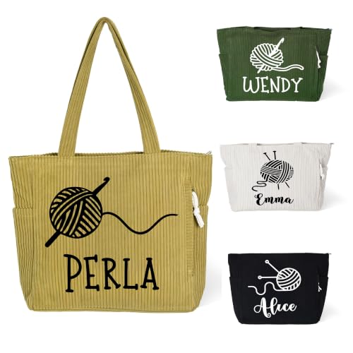 Sac fourre-tout en velours côtelé de grande capacité avec fermeture pour femme