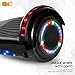 cho New Hoverboard Electric Smart Self Balancing Scooter with Built-in Wireless Speaker 6.5“ LED Wheels and Side Lights Safety Certified (Solid Black)