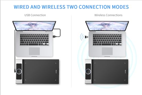 XP-PEN Deco Pro MW Grafiktablett Bluetooth Pen Tablet 11″ x 6″ zum Malen und Fotobearbeitung Zeichentablett mit Neigung 8 Tasten und 2 Scrollräder Ideal für Home-Office & E-Learning ✪ - 7