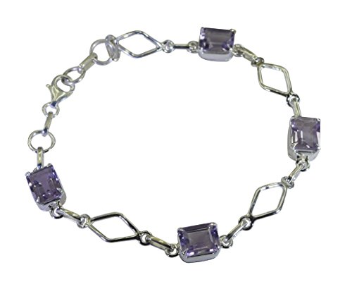 Bracelet améthyste argent sterling 925 bijoux pierre précieuse femme Gcb038