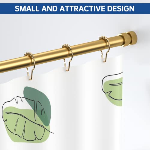 Briofox Simple Shower Curtain Rod - Modern Shower Rod Tension - Rust Proof Non-Slip 27-42 Inches Metal Steel, Gold #TOP5