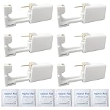 KOGUNXU 6Pcs Ear Piercing Gu-n, Safety Portable Household Ear Piercing Kit, Disposable Ear Nail Gu-n Unit Tool-Gold Peas