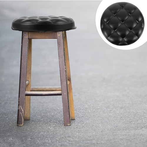 Coussin de tabouret de bar rond Alipis en mousse et cuir PU résistant - 8