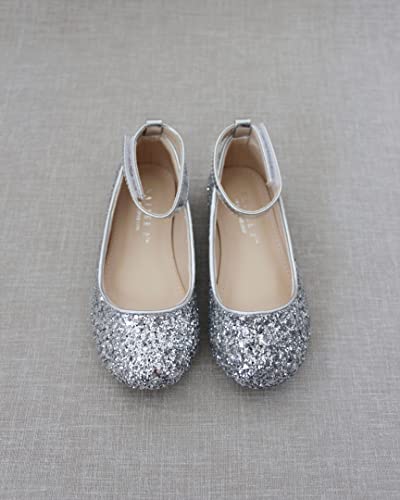 Rock Glitter Ballet Flats with Detachable Ankle Strap2