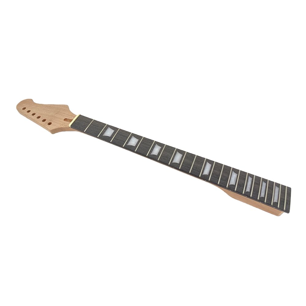 Gitara elektryczna gryf mahoń zamiennik 22 progi 65 cm palisander podstrunnica biała doniczka wkładka śruba na pięcie