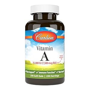 Carlson – Vitamin A, 25000 IU (7500 mcg RAE), Immune Support, Vision Health, Antioxidant, Vitamin A Supplements, 250…
