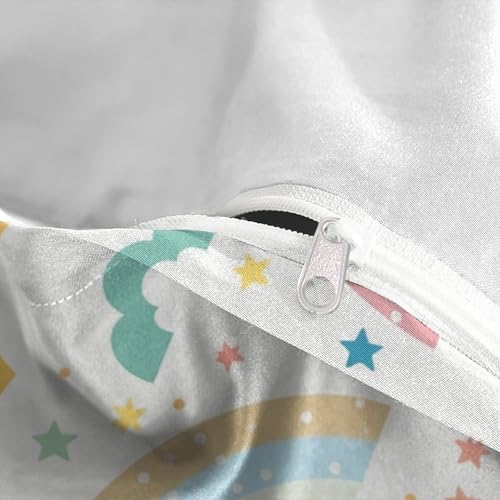 Housse de couette effet 3D Le Rainbow en microfibre douce et zippée - 8