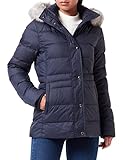 Tommy Hilfiger Damen Daunenjacke Tyra Down JKT with Fur aus Entendaunen, Blau (Desert Sky), M