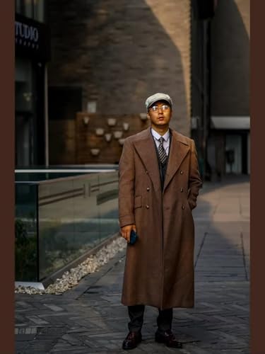 Mens' Trench Coat Full Length Double Breasted Long Jacket Formal Casual Peacoat Warm Overcoat2