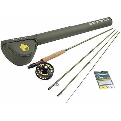 Redington Trout Fly Fishing Field Kit, 9' Medium-Fast Action Rod and Run Reel, Trout Fly Line, Carrying Case Cover