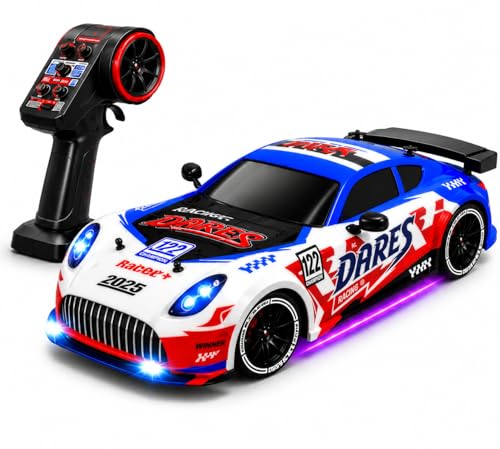 Image of Remote Control Sports Car & Off-Road SUV Toy for Kids, High Speed RC Racing with Wireless Remote, Realistic Lights & Premium Design Gift for Boys Girls (White-Drift CAR)