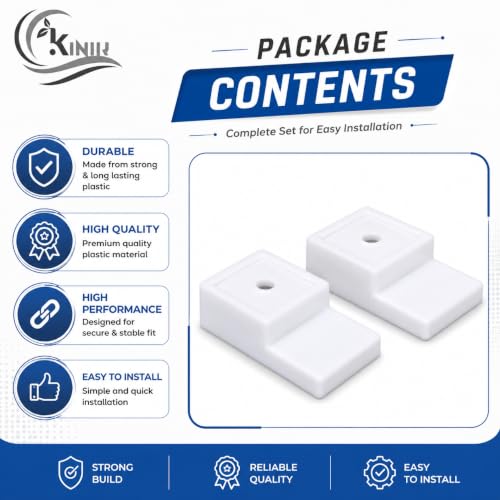 Image of KINIK Plastic Toilet Seat Cover Hinges & Flush Tank Bracket Set with Screws | Durable Replacement Hinges for Secure Toilet Seat & Cistern Fixing | Easy Installation | White