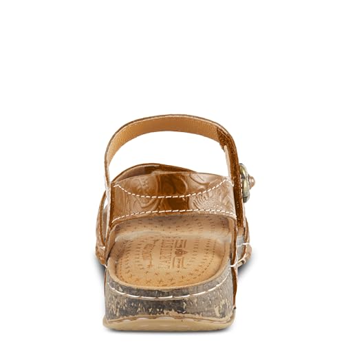 Image of Spring Step L'Artiste womens Popular | Hand-painted leather upper with hook and loop straps, padded microfiber insole, polyurethane outsole, and 1.25 in heel