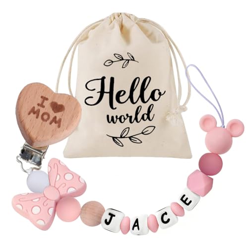 Personalized Pacifier Clip Custom Silicone Pacifier Holder Custom Binky Clip Baby Newborn Gift