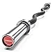 Synergee Commercial EZ Curl Olympic Bar Chrome & Black Phosphate with Powder Coated Brass Bushings Excellent for Bicep Curls and Triceps Extensions