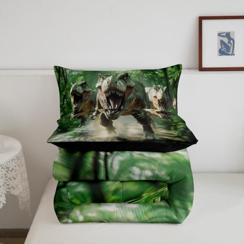 Image of Feelyou Dinosaur Dino Jungle Comforter Set Queen Size Kids Boys Girls Duvet