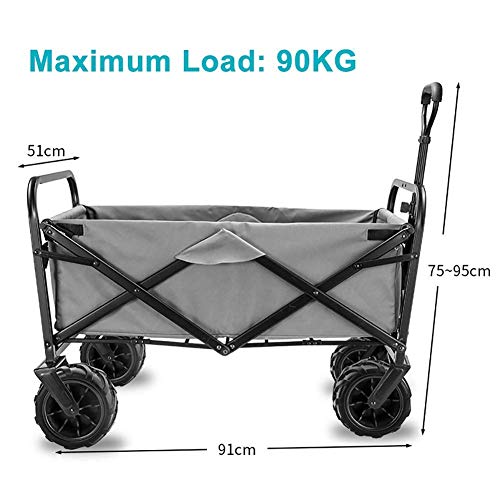 Wózek ogrodowy Składany wózek Składany, wytrzymały wózek do transportu zewnętrznego, użytkowy wózek transportowy 90kg
