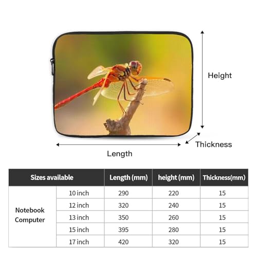 Red Dragonfly On Branch Laptop Sleeve Case 10 Inch Suitable for Notebook Computer Tablet Traveling Carrying Simple Case4